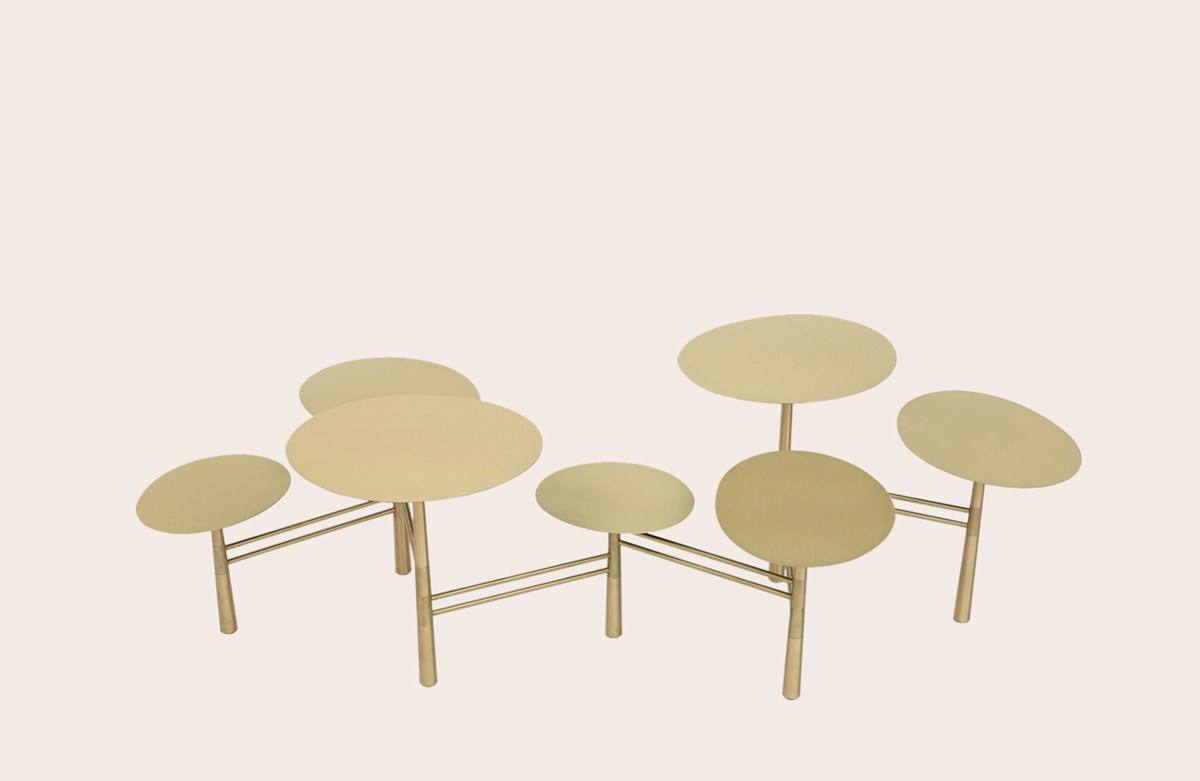 Pebble Low Table brass